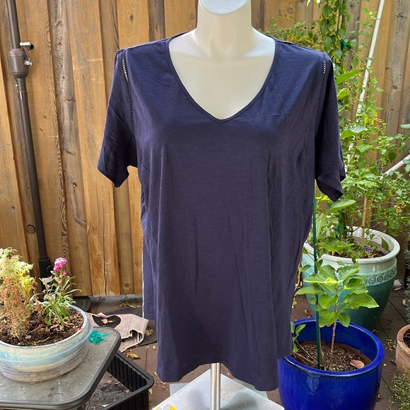 Decorative navy blue T-shirt - Picture 1 of 6